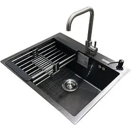 Комплект мийка + змішувач Romzha Arta U-550S Max BL (B)