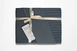 Постільна білизна Charlotte Antracite Сатин-Stripe / простирадло на резинці 180x200см Cotton Shine pbe0052120 - мініатюра 3