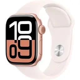 Смарт-годинник Apple Watch Series 10 GPS 42mm Rose Gold Aluminum Case with Light Blush Sport Band S/M (MWWH3) [114974]