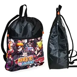 Рюкзак-мешок для обуви,спортивной формы Аниме Наруто Акацуки детская сумка для сменки с расширителем (01208)