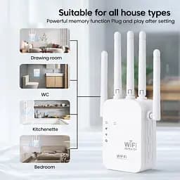 Потужний Wi-Fi ретранслятор 2.4G з 6 антенами / маршрутизатор / підсилювач вай фай сигналу - мініатюра 6