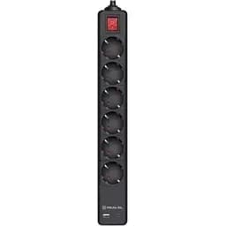 Мережевий фільтр живлення REAL-EL RS-PROTECT 605 3m, black (EL122300041)