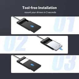 Зовнішній корпус Ugreen 2.5 "USB 3.0 SATA HDD SSD кишеню для жорсткого диска (30847) - мініатюра 3