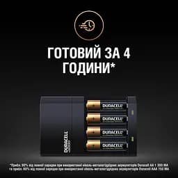 Зарядний пристрій для акумуляторів Duracell CEF14, 4 години, 1 шт. (Includes 2 AA1300mAh & 2 AAA750mAh) (5007497 / 5004990) - мініатюра 6
