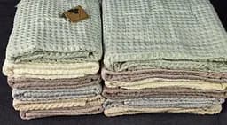 Набір рушників для обличчя з льону 6 шт. 50х90 см L&M Home Textiles XT-517-144 вафельні рушники пастельні кольори в наборі - мініатюра 7