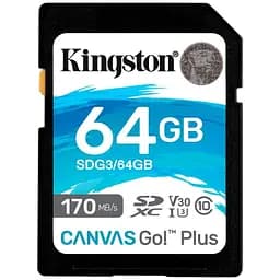 Карта пам'яті Kingston SDXC Canvas Go! Plus 64Gb Class 10 UHS-I U3 V30 (SDG3/64GB) [103658]