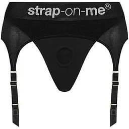 Трусы для страпона с подвязками для чулок Strap-On-Me REBEL HARNESS - M