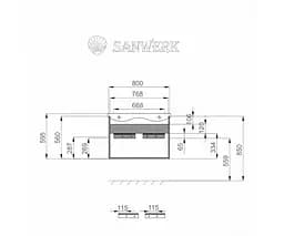 Тумба підвісна Sanwerk Алесса Air 60 Білий з Топ панеллю та умивальником Rapid 50x35 (MV0000899) Білий - мініатюра 2