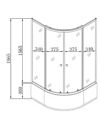 Душова кабіна з високим піддоном Mixxus Plain SCT01-90x90x195-FB Satin матове скло 4 мм MI6894, Універсальна, хром матовий - мініатюра 2
