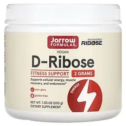 D-рибоза Jarrow Formulas D-Ribose Vegan, 200 грам для відновлення м'язів та витривалості