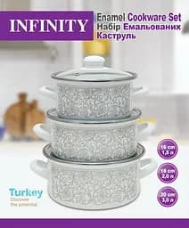 Набір каструль Infinity Роксолана, 3 предмети (6510113) - мініатюра 2