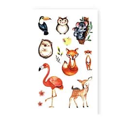 Набір тимчасових татуювань Коала та 7 звірят EC-301 різнокольорові