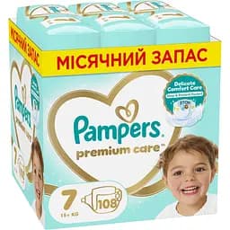 Уцінка. Набір підгузок Pampers Premium Care 7 (15+ кг) 108 шт.