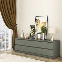 Тумба під телевізор MebelStar Нео 6Ш 180x43x53 см Антрацит (MBS-1294)