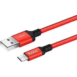 Кабель Hoco X14 Times speed Micro charging cable L-1 м Черный Красный