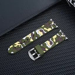 Ремінець Creasted для годинника Apple Watch 38 мм 40 мм силіконовий з пряжкою, Camouflage with yellow - мініатюра 5