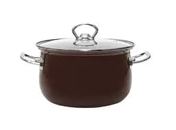 Кастрюля эмалированная Infinity Brown, со стеклянной крышкой, 22 см, 5 л, коричневый (6667328)