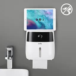 Тримач для туалетного паперу МВМ My Home BP-16, клейкий, білий з чорним (BP-16 WHITE/BLACK) - мініатюра 8