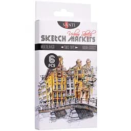 Набор маркеров Santi sketch Urban Sketch 6 шт. (390548)