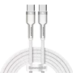 Кабель Baseus Cafule Metal USB-C to USB-C 100W 1m White (CATJK-C02) [82102]