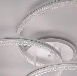 LED світильник білий на 3 кільця з хромованою смужкою d50 см | Line F | Арт. A55063/3A RGB WT+CH - мініатюра 4