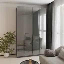 Шафа 4-дверна з антресоллю MebelStar Оскар Gloss BL-B, стандарт 160x52x260 см Антрацит/Антрацит (MBS-5502)