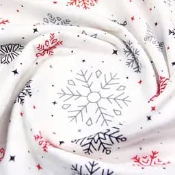 Дитяча постільна білизна фланель Cosas SNOWFLAKES CS13 110х140см (Flannel_SnowflakesGrayRedWhite_El80-38Shadow_140) - мініатюра 9