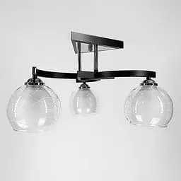 Стельова люстра в чорному корпусі на 3 подвійних плафони Line.F 51098/3