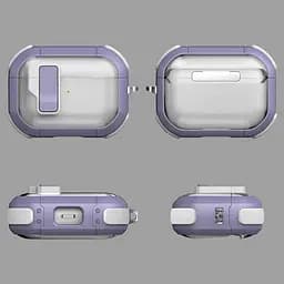 Футляр протиударний Locking Button для навушників Airpods Pro 2 / Pro Light Purple - мініатюра 3