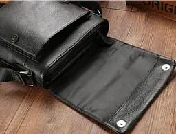 Сумка-месенджер шкіряна Tiding Bag Чорна - мініатюра 6