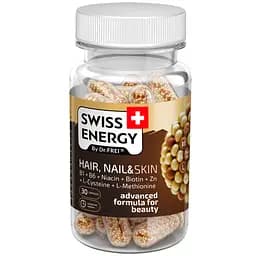 Здоровье кожи, волос и ногтей Swiss Energy Hair, Nail & Skin B1+ B6+ Niacin+ Biotin+ Zn+ L-Cys+ L-Met 30 капсул