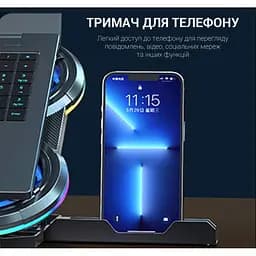 Охолоджувальна підставка для ноутбука до 18 дюймів GamePro GPCP-770 6xfans - мініатюра 8