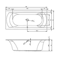 Ванна акрилова Rho Lnares Velvet 180x80 BT4610500000000 Білий матовий - мініатюра 2