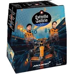 Упаковка пива Estrella Galicia безалкогольное светлое 0% 1.32 л (0.33 л x 4 шт.)