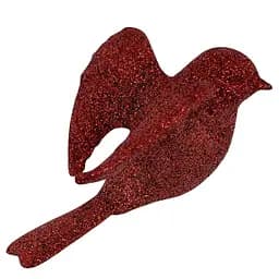 Елочная игрушка MIS LT Птичка 8х6х4 см красный