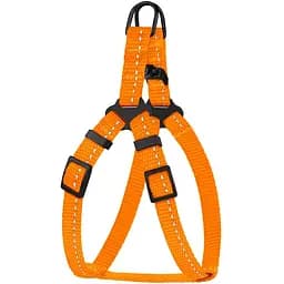 Шлея для собак Barksi Active світловідбивна (обхват грудей 33-40 см ширина 1 см) помаранчева - мініатюра 3