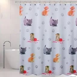 Шторка для ванной комнаты Stenson R89756, 180х180 см котики (26234)