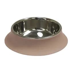 Миски з нержавійки для тварин на силіконовій підставці 2*0,52 л Croci Silicon (бежевий)