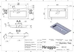Умивальник Miraggio Rostriks Tres matt 0002200, Білий матовий - мініатюра 5