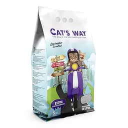 Белый бентонитовый наполнитель с ароматом лаванды Cat's Way 5 л