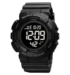 Чоловічий наручний спортивний годинник Skmei 2081 Чорний з чорним