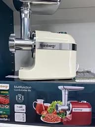 Червона м’ясорубка Rainberg RB-2270 3800 Вт з реверсом та насадками для шатківниці та ковбас - мініатюра 2