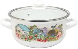 Каструля емальована Infinity Fruit, зі скляною кришкою, 18 см, 2,3 л (6437086)