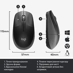 Мишка Logitech M190 Charcoal (910-005905) - мініатюра 6
