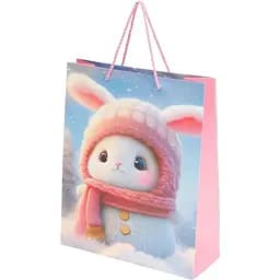 Пакет подарунковий Зайчик у снігу YX05092 M Різнокольоровий