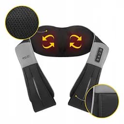 Накидка-масажер 4FIZJO Shiatsu Ultra+ для шиї та спини, акумуляторна 4FJ0611 Black/Grey (P-5907739319098) - мініатюра 3