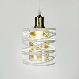 Підвіс у білому корпусі з янтарним плафоном 16х16 см | Арт. 12333/1 WT+AM | Line F