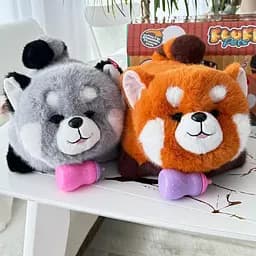 Інтерактивна м’яка іграшка Песик Fluff Pets що муркоче, їсть з пляшечки, засинає та рухає очима Сірий - мініатюра 4