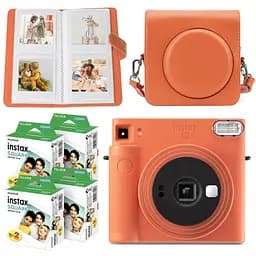 Подарунковий набір камера Fujifilm Instax Square SQ1, Фотопапір 80 шт, Чохол, Фотоальбом 80 фото Помаранчевий