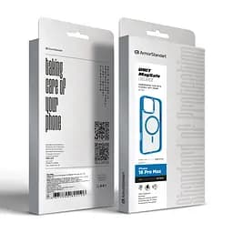 Чехол Apple iPhone 16 Pro Max, Unit MagSafe, голубой, прозрачный, магсейф, противоударный, магнитный, панель-накладка с поддержкой MagSafe, с поддержкой беспроводной зарядки, TPU+PC, защита всего корпуса, ударопрочный, ArmorStandart (ARM78720) - мініатюра 6